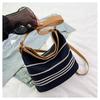 IELGY Casual Plaid Bucket Bag All-Match One-Shoulder Large-Capacity