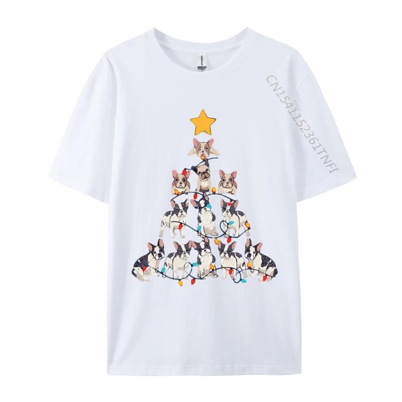 French Bulldog Christmas Tree French T Shirt Tops Shirts Prevailing Cotton Unique Style Mens Grahpic Tee Shirt S