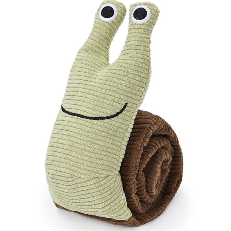 

Pet Dogs Snuffle Toy All Size Dogs Plush Snail Toy Feeders Interaction Teething Toy Aggressive Chewers Favor 1 коричневый/зелёный