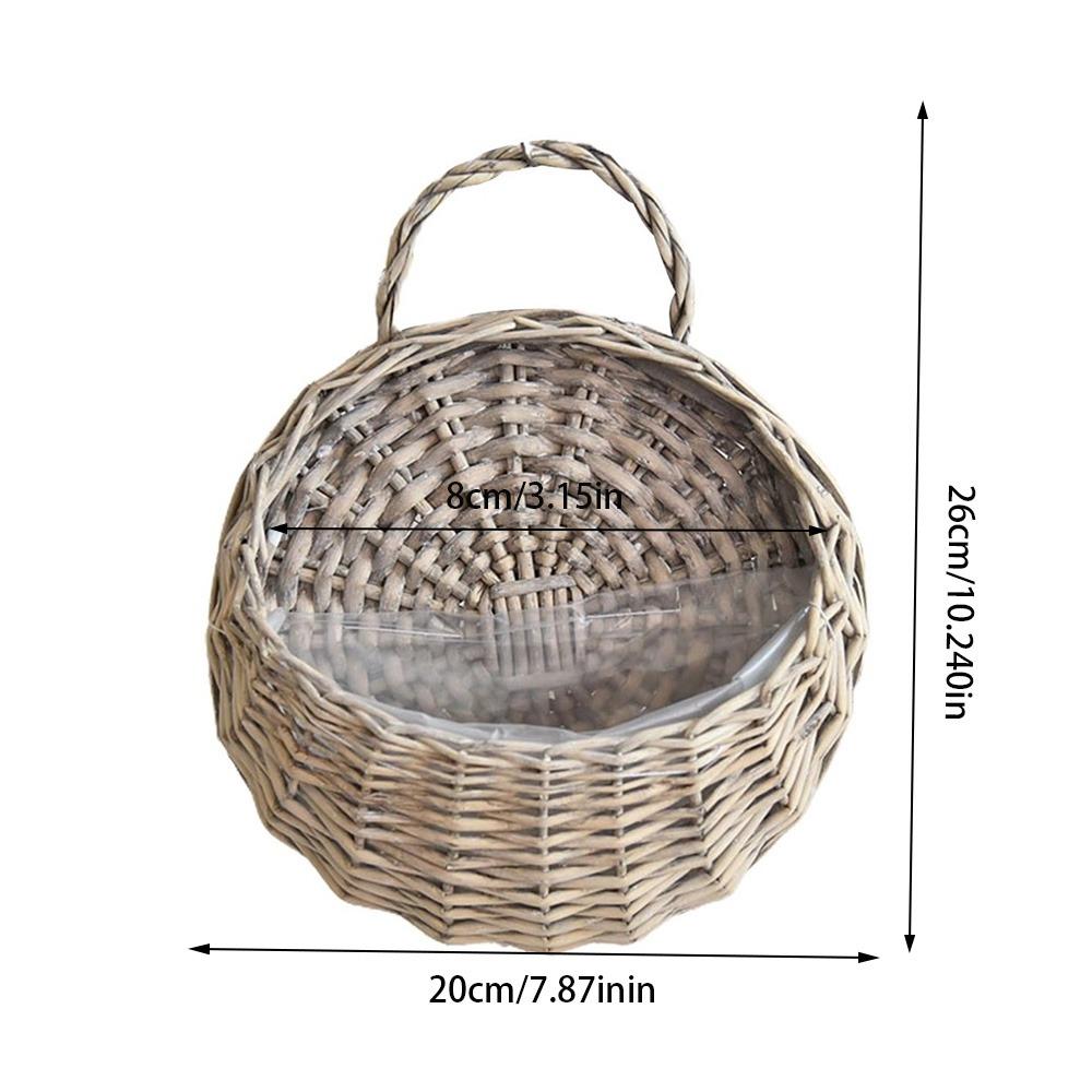 New Storage Container Flower Basket Wall Hanging Handmade Weaving Wicker Basket Hanging Planter Home & Living