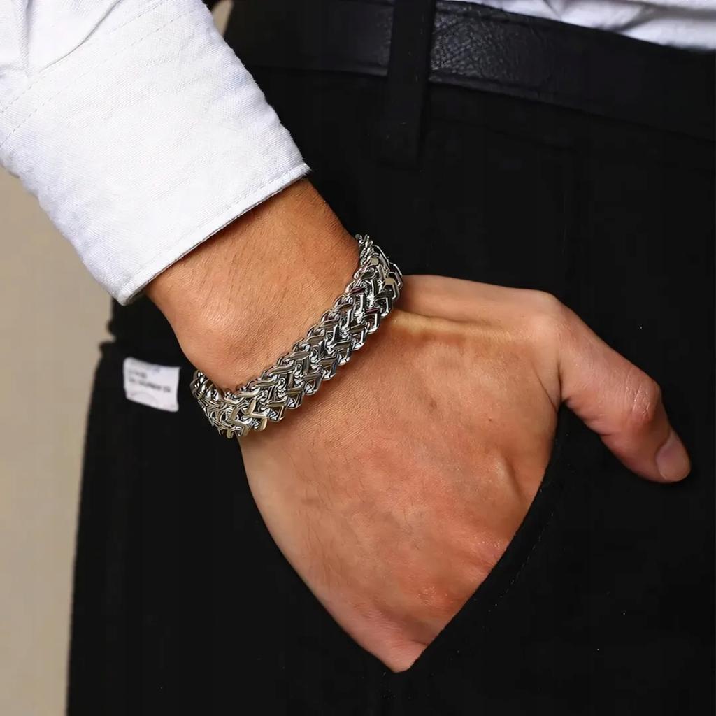 THICK Silver Men' Bracelet Gift For Men