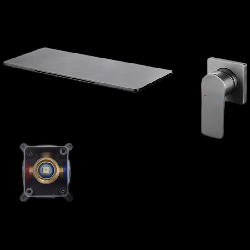 Gunmetal Grey Concealed Waterfall Basin Faucet