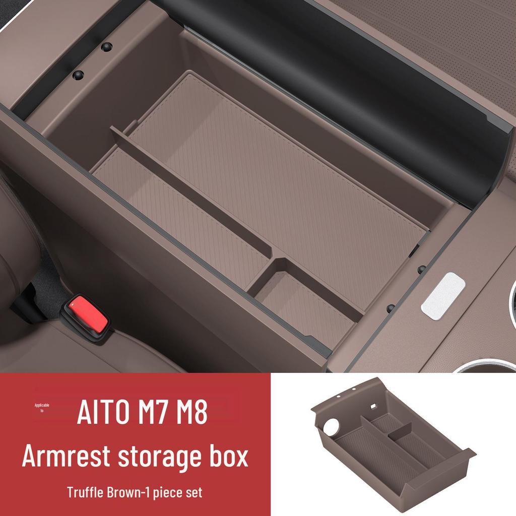 Silicone Partitioned Storage Box for AITO M7/M8/M9 Center Console Armrest