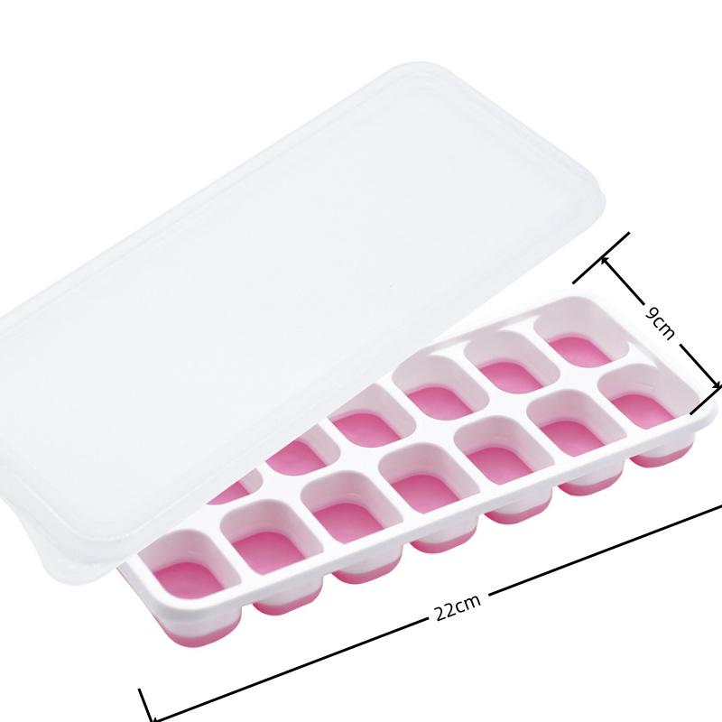 Cross-Border Ice Cube Tray - 14 Grids with Lid, Large Capacity Mold for Household Ice Storage