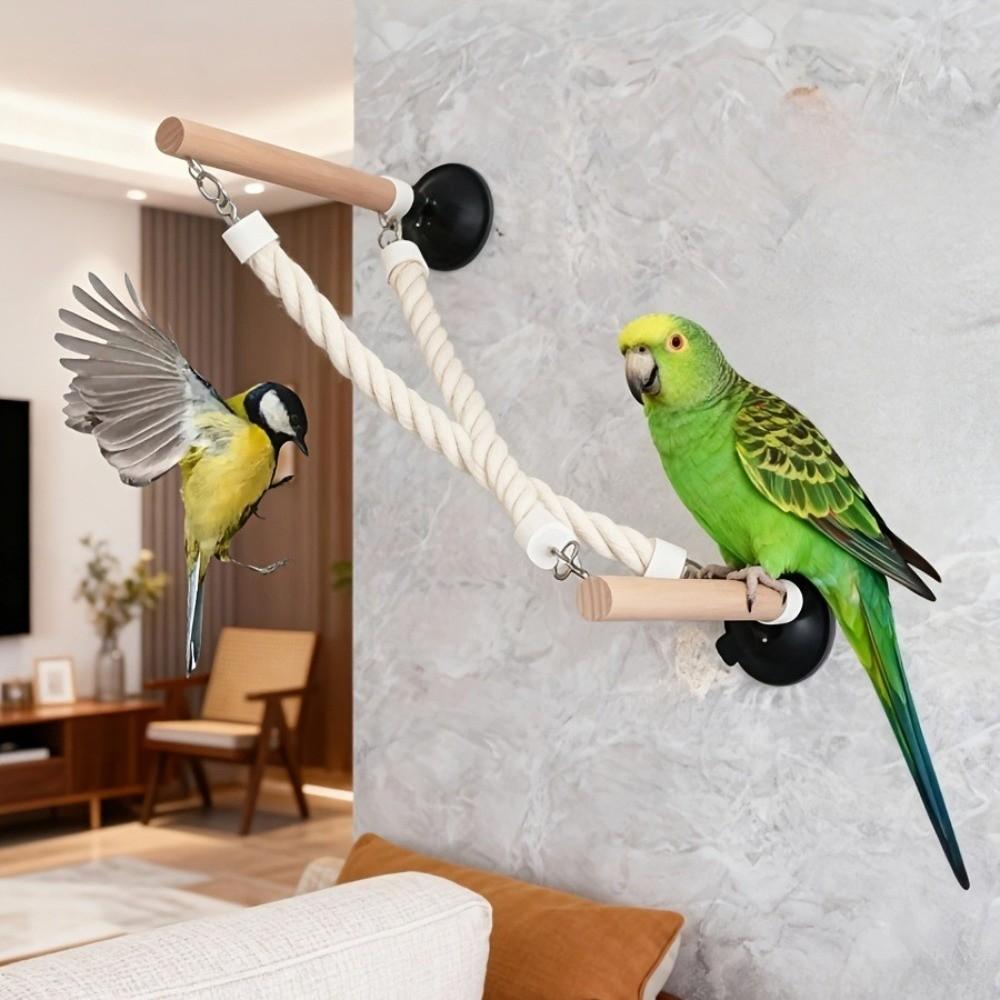 Suction Cup Parrot Climbing Perch Bite Resistant Hanging Bird Swing Toy Non-slip Bird Ladder Bridge Training Tool