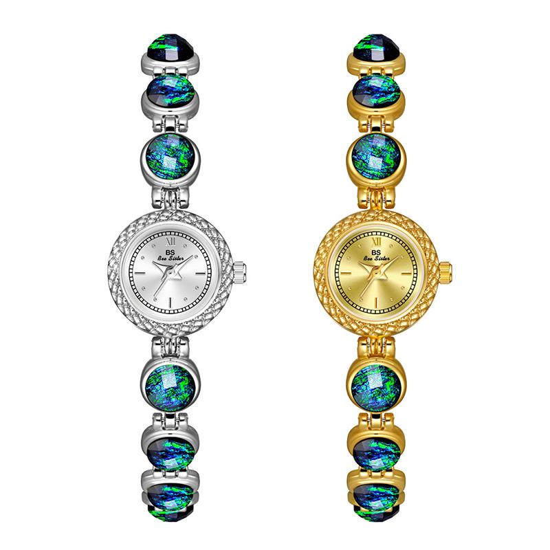 Light Luxury Women's Watches Waterproof Circular Dial Green Jewelry Bracelet Quartz Wristwatch High Temperament Ladies' Watch