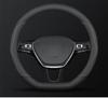 Genuine Leather D-Shaped Steering Wheel Cover - Ultra-thin, Breathable, Anti-slip, Sweat-absorbing, All-season, Universal Fit.