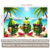 2D Tropical Beach Watermelon Backdrop Cartoon Fruit Summer Party Decor