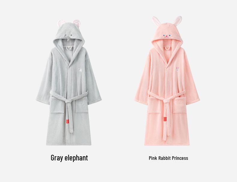 Sanli Parent-Child Hooded Bathrobe Set - Coral Fleece Towels for Kids & Adults