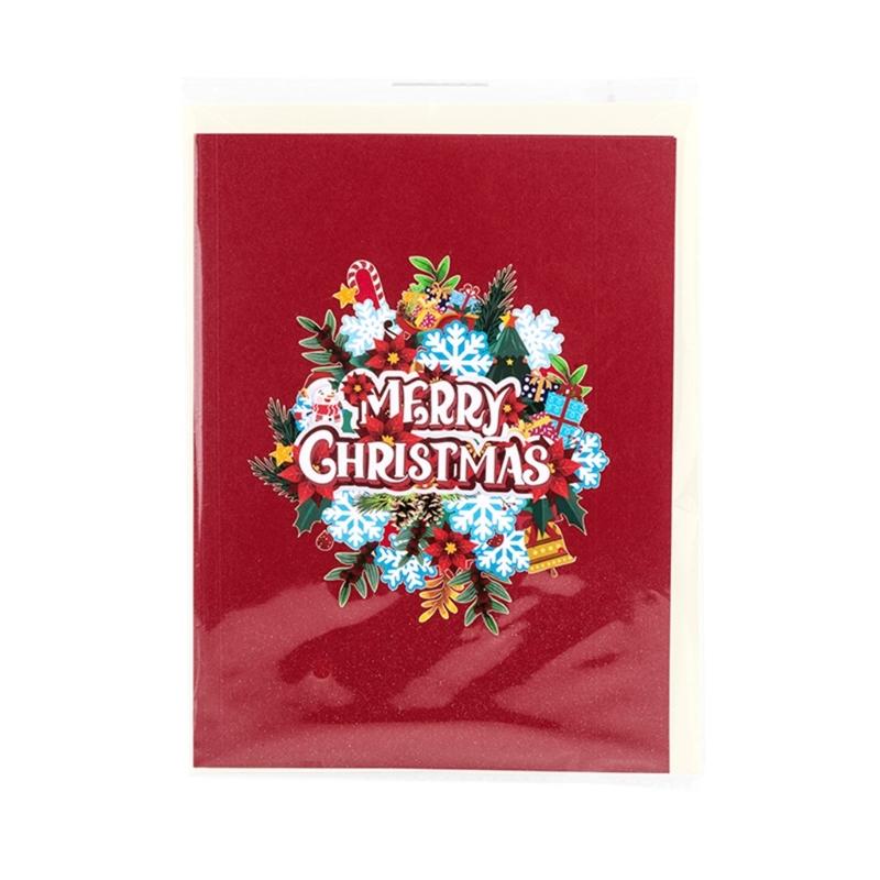 Multipurpose 3D Snowflake Popup Greeting Card with Envelope Handmade Paper Holiday Card For Birthdays And Celebration
