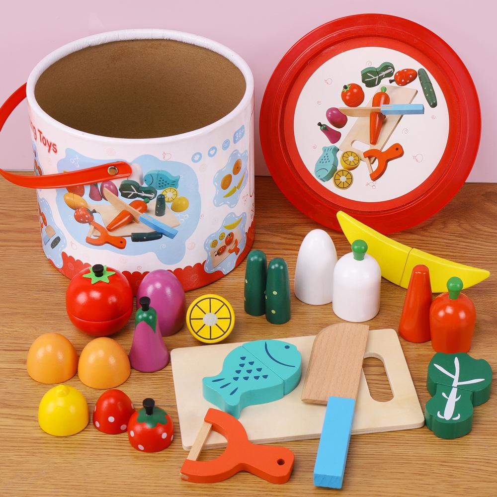 Children s Wooden Fruit & Veggie Chopping Playset