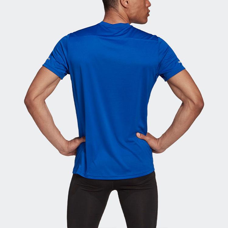 Adidas Logo Running Short Sleeve T-shirt Men Tops Blue GC9094