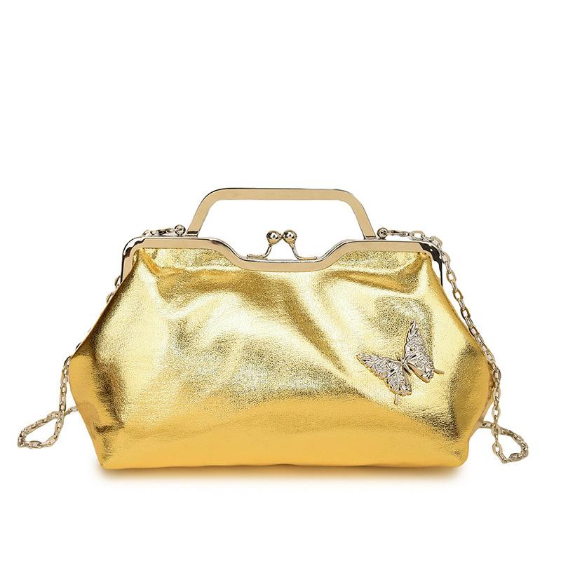 Women's Evening Bag Gold-colored Clutch Shoulder Chain Bag Crossbody Bag Fashion