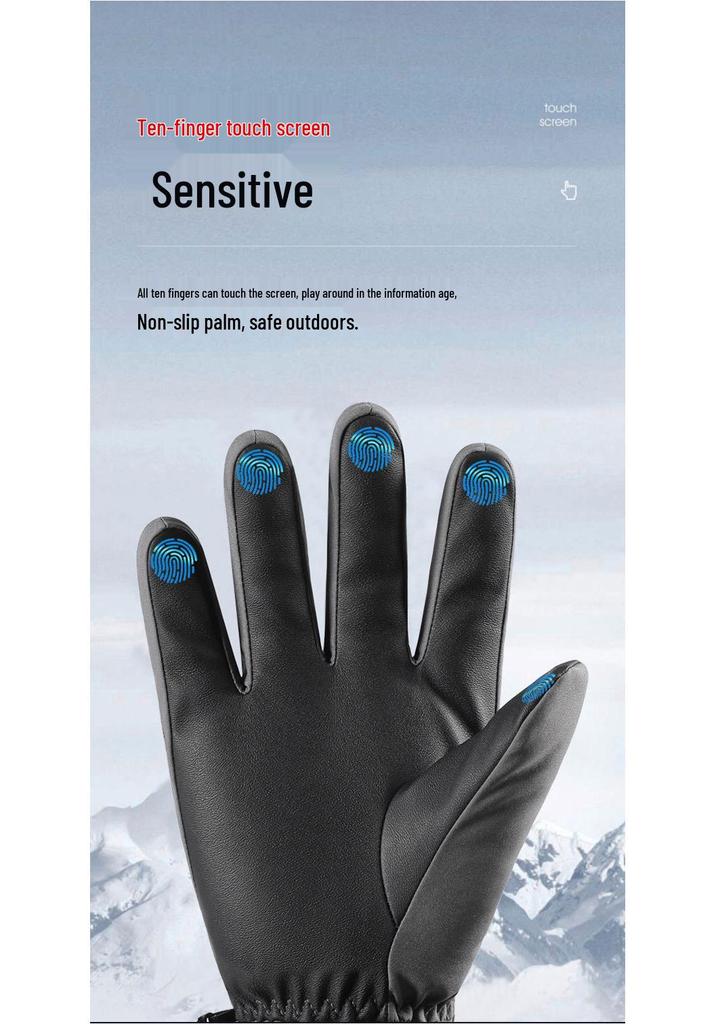 Winter Windproof Touchscreen Ski & Cycling Gloves - Warm, Anti-slip, Velvet-lined for Men & Women