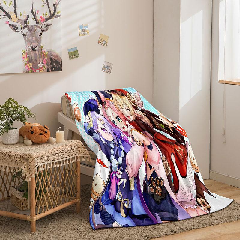 Cartoon Himan Yuanshen Series Double-Sided Flannel 3D Digital Printing Blanket Blanket