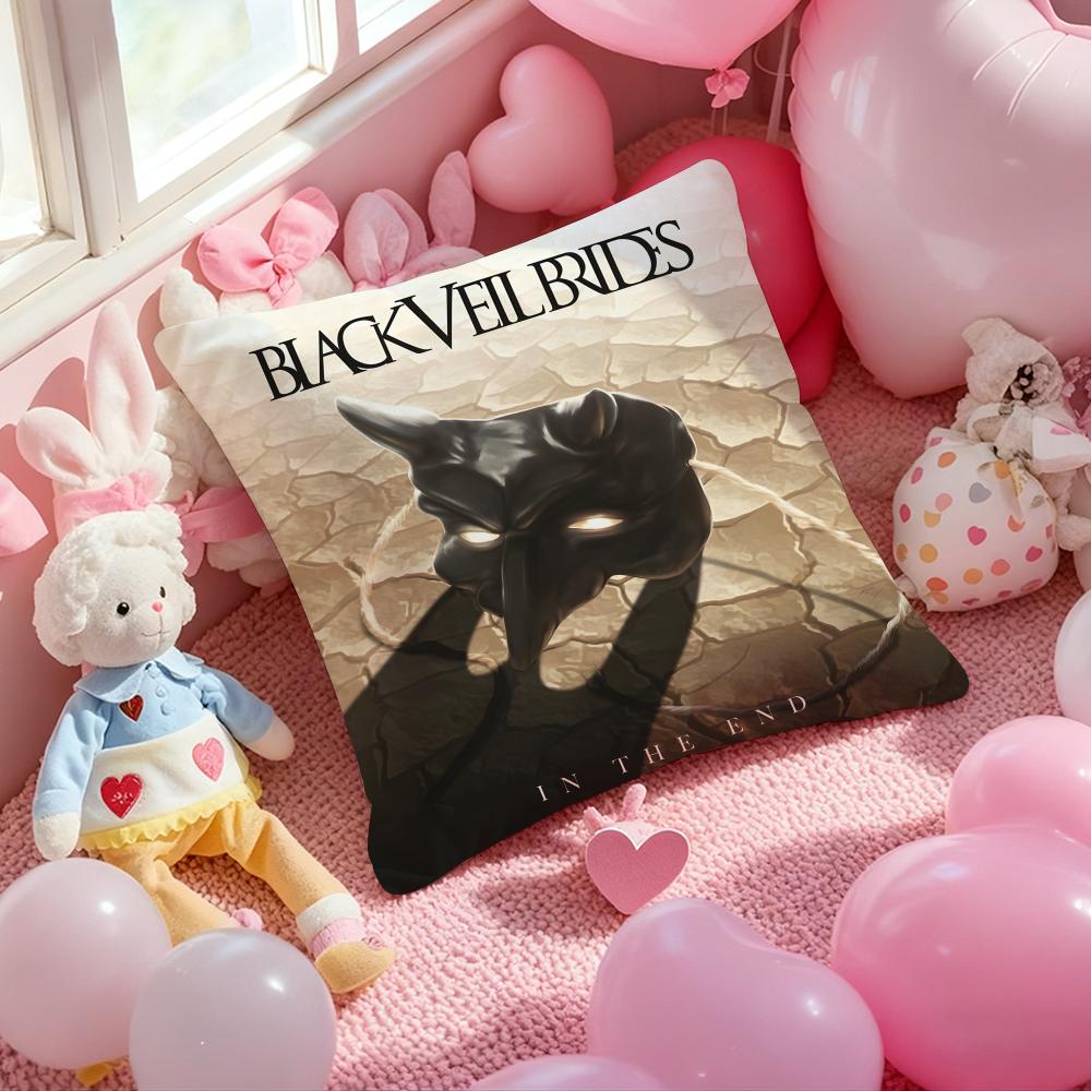 Black V-Veil B-Brides Band Cushion Cover Pattern Printed Pillowcase for Living Room Sofa Cushion Cover & Bedroom Decor