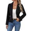 Womens Slim Fit Solid Color Blazer Jacket Short Length 2026 Office Chic Formal Outerwear