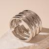 Kaimei 2025 Fashion Jewelry Design Metal Surface Multi-layer Circle Opening Bracelet Chunky Polish Gold Bangle Bracelet Women