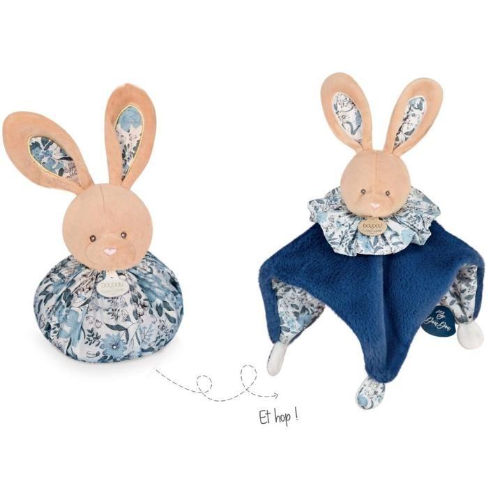 Doudou Boule 3 En 1 Lapin Bleu - Doudou Et Compagnie - Mixte - Naissance - Acrylique