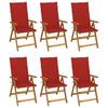 VidaXL Set of 6 Folding Garden Chairs with Cushions, Patio Seats, Dining Chairs, Patio Furniture 3064125