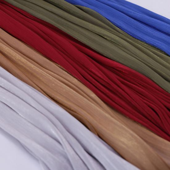 Women Turban Large Size Long Scarf Satin Crepe Fabric Breathable Soft Sheen Headscarf Vacation Photography Sun Protection Shawl