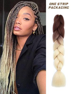 Synthetic Hairpieces 32 Inch Ombre Color Synthetic Hair Braids Pre Stretched  Jumbo Braiding Hair Extensions for Daily DIY Use