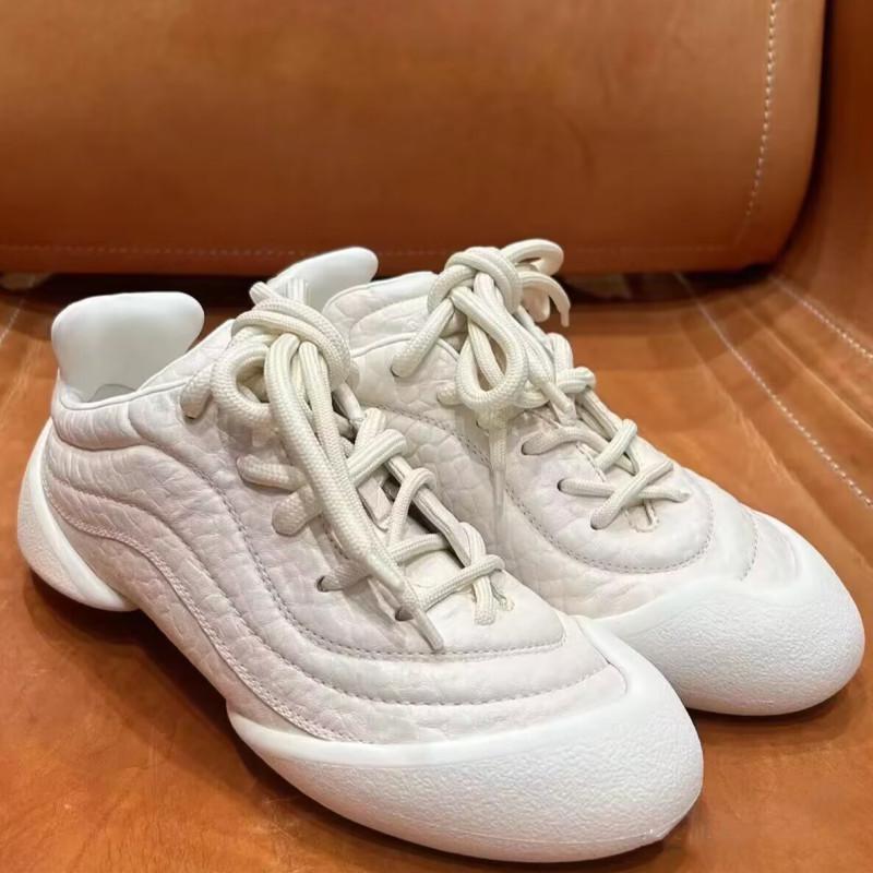 Fashion NEW Leather Women's Casual Sneakers Designer Training Shoes Patchwork Lace-up Sneakers Leather Flat Women's Shoes