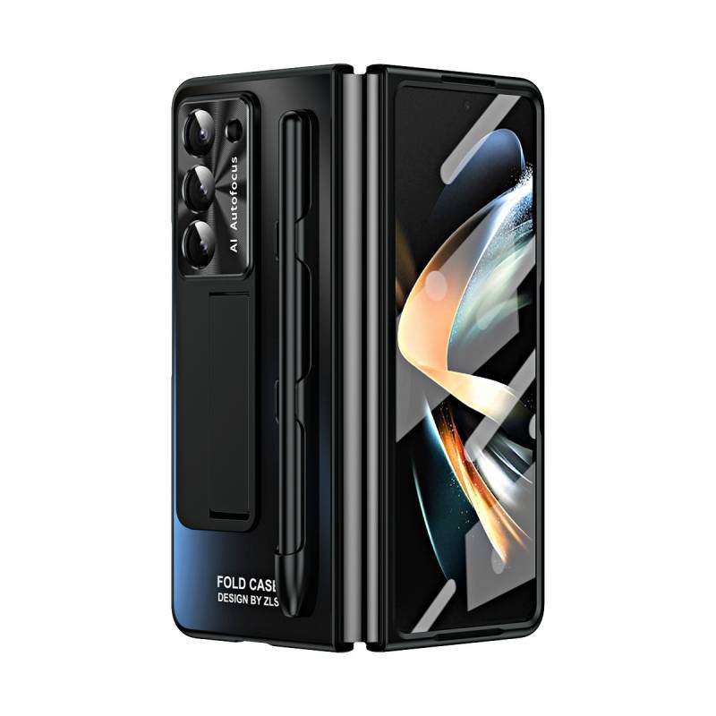 For Samsung Galaxy Z Fold 5 Trendy Pc Case With Stand And Pen Clip For Fashionforward And Practical Use