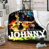 Rock Legend Johnny: Fire Music blanket Home Decor Suitable for all seasons Machine washable Nap Blanket Digital printing