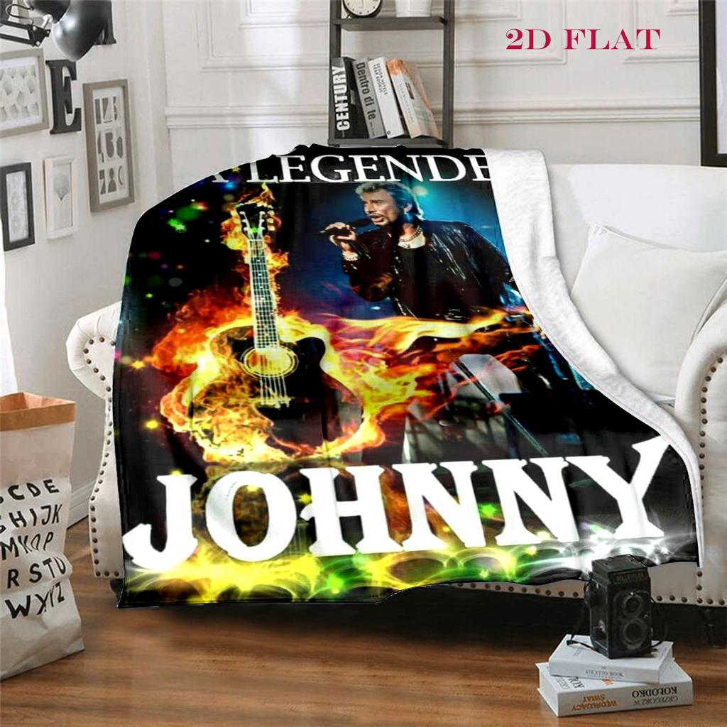 Rock Legend Johnny: Fire Music blanket Home Decor Suitable for all seasons Machine washable Nap Blanket Digital printing