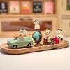 Self-Driving Globe Car Ornaments: Cute Travel-Themed Desk and Interior Decorations Collection