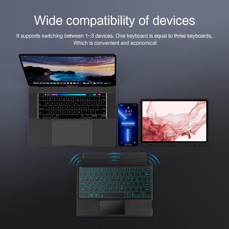 Compatible with Galaxy Tab S6 Lite with a magnetic keyboard and detachable backlit Magnetic S Pen and 10.4-inch, portrait/landscape orientation, case,