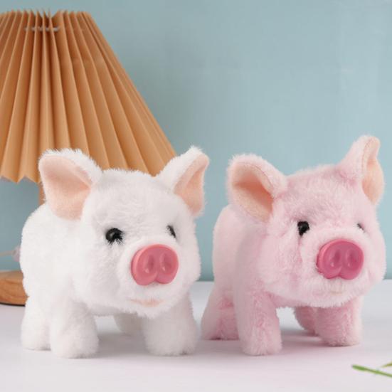 Yousheng Electric Plush Pig Toy with Lifelike Sound Movable Nose Interactive Walking Pig Plushie Toddlers Simulation Stuffed Animal Toy