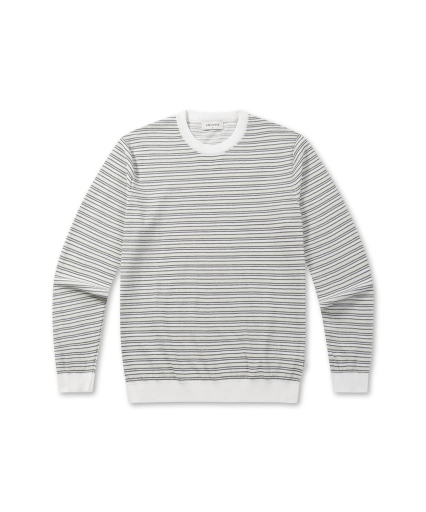 BRENTWOOD [Washable] Modern Striped Round Neck Sweater Brwas26251Whx
