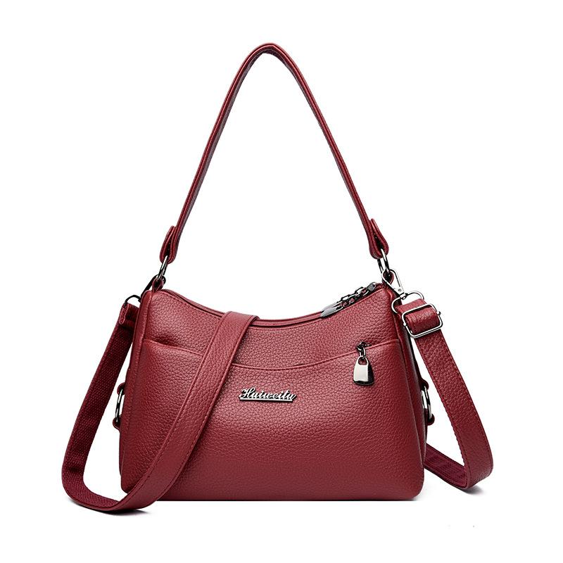 PU Umhängetasche Damen Achseltasche Tasche für Mütter mittleren Alters Umhängetasche