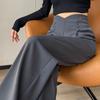 Grey Wide Leg Pants Women's Spring and Autumn Casual Suit Pants High-end Sense Hanging Straight Leg Floor Pants