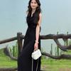 French red neck sling dress for children's summer new popular seaside vacation high-end long dress