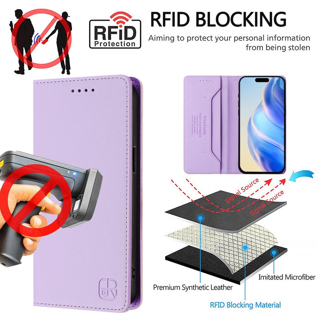 Luxus Lederhülle für Samsung Galaxy Note8 Note9 Note10 Note20 Ultra RFID-Blockierung Kartenfach Magnetische Anziehung Aufsteller Stoßfeste Klapphülle