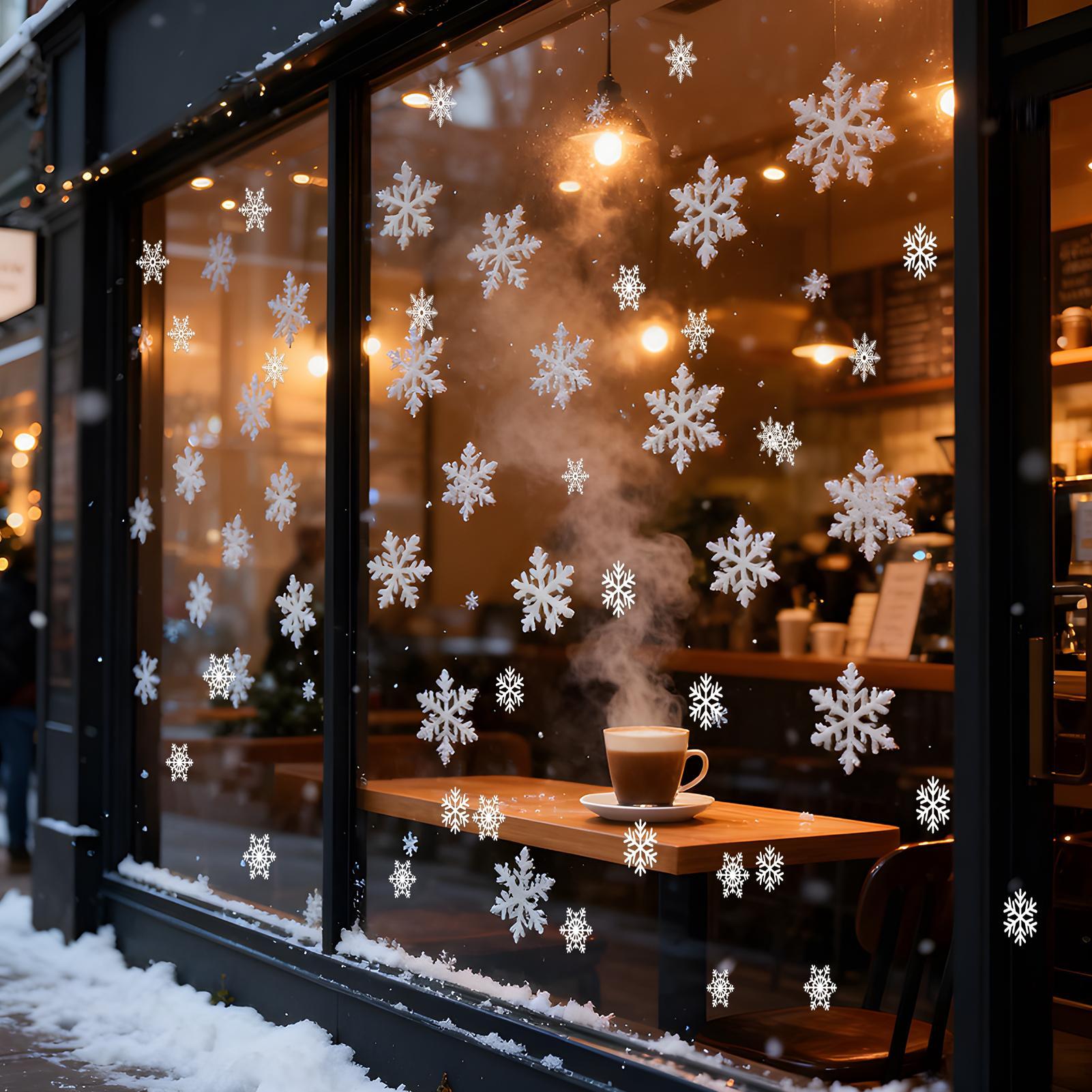Christmas Window Decals Snowflakes Christmas Decorations Christmas Window Stickers Holiday Window Clings CN