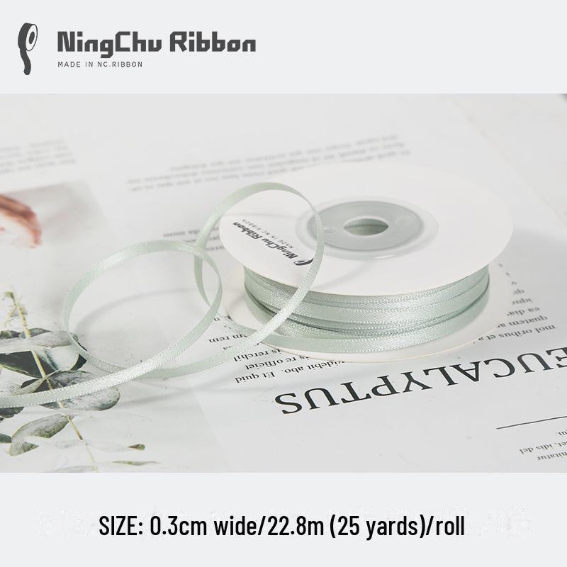 3mm Double-Sided Satin Silk Ribbon for DIY Gifts, Bows, Bouquets, and Baking Packaging