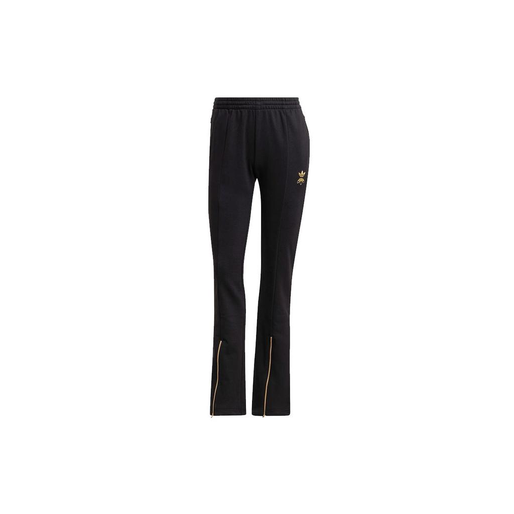 Adidas Originals Track Pants With Zipper Slits Tapered Knit Sports Pants Women Bottoms Black HG6647