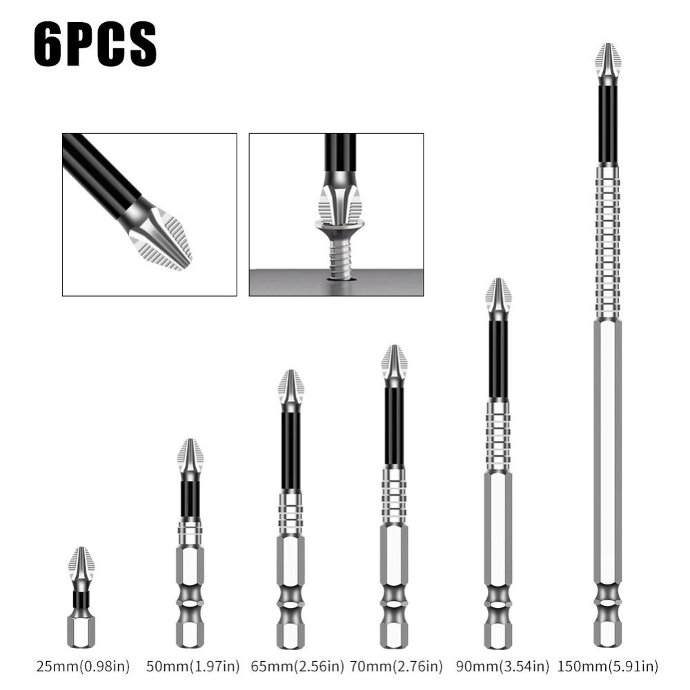 K5 Non-slip Impact Phillips Screwdriver Bit S2 Alloy Cross Drill Bit Portable Driver Bit