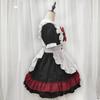 Vampir Kleiner Dämon Magd, Gothic Schwarz Rot Magd Kostüm Anime Cosplay Anzug