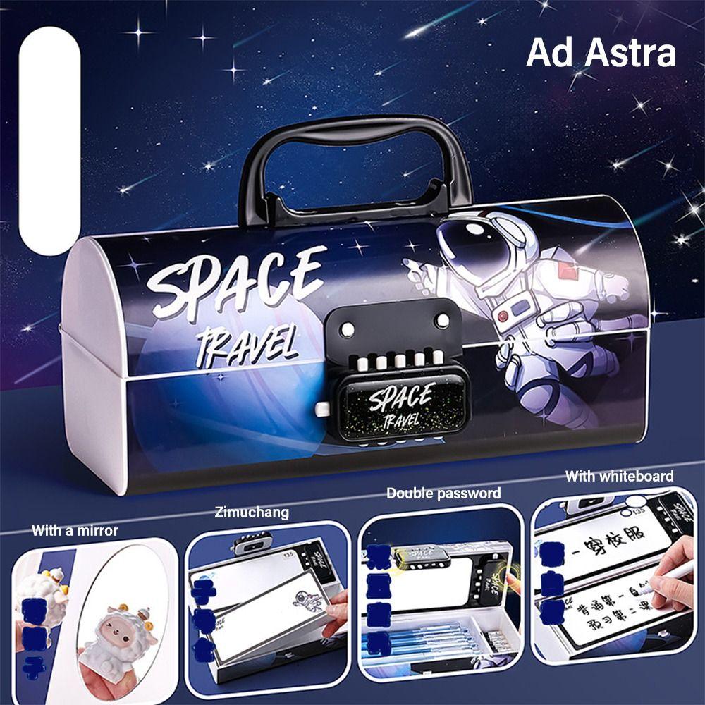 Penneveske med stor kapasitet med passordlås, skrivebordsorganisator, studentgave