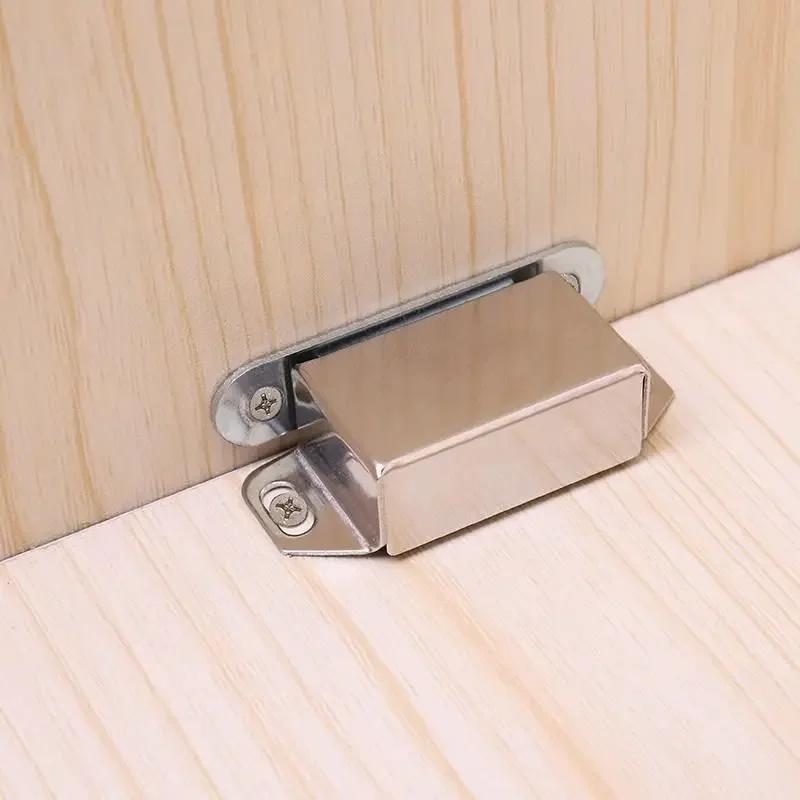 with 4 x Screws Black Door Magnetic Catch,Cabinet Furniture Closet Catches Latch with Strong Magnetic,Made of Stainless Steel