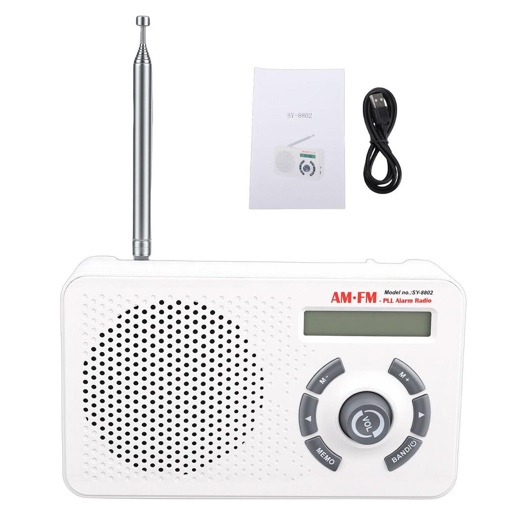 Radio Speaker AM FM LED Display with Earphone Port Portable for Home Beach Hot Tub Bathroom Outdoor