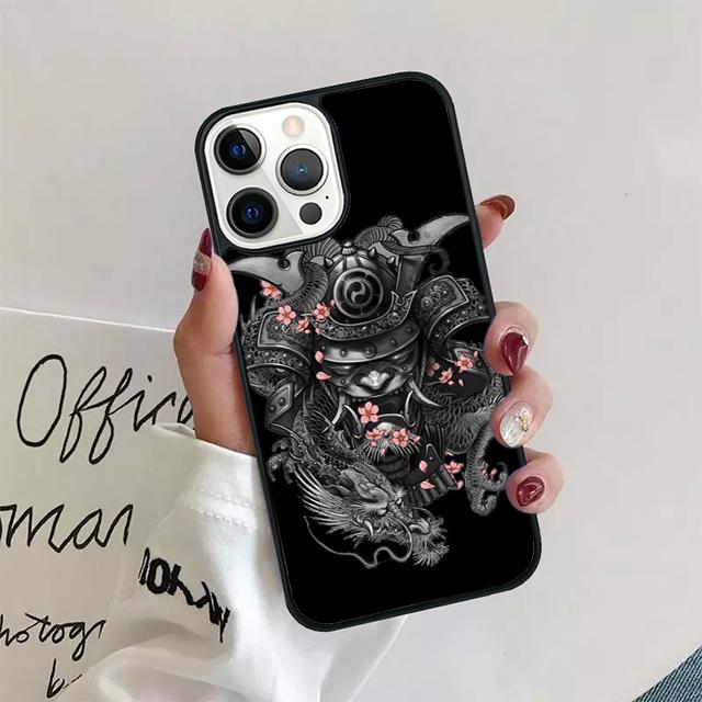 Samurai Japanese Warrior Mask Helmet Phone Case Cover for iPhone 17 Air 16 15 14 13 11 12 Pro Max Plus Coque