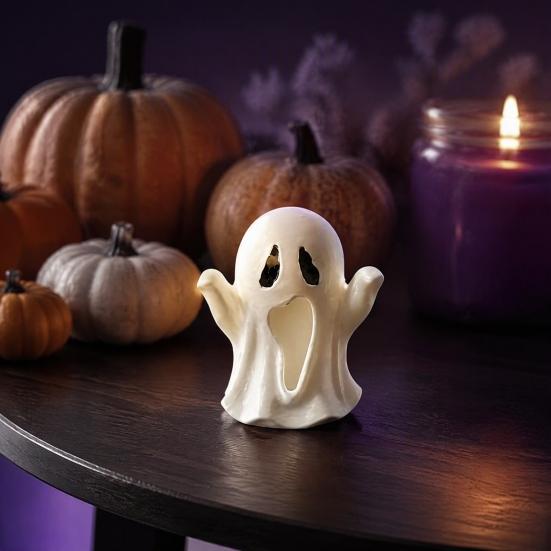 Indoor Spooky Decorations 3D Printed Ghost Figurine, Small Statue, Halloween Decorative Figurines Cute Desktop Decoration for Party Tabletop