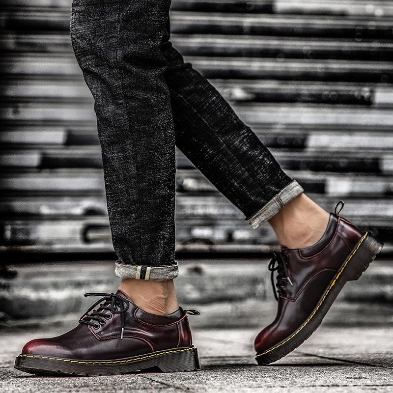 Spring And Summer Tooling Men'S Shoes Low-Top Big-Headed Martin Boots Genuine Leather Casual Men'S Retro Shoes