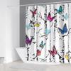 Colorful Butterfly Feathers 3d Shower Curtains Bathroom Curtain with Hooks Waterproof Polyester Cloth Decoration Screen